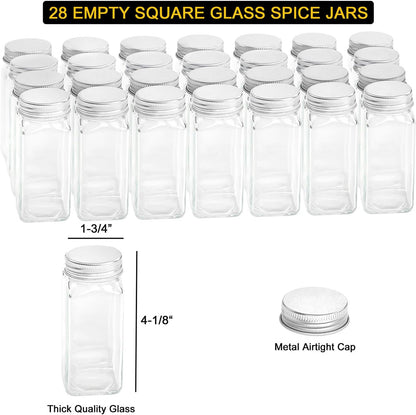 28 386 Set Countertop, 28 13.4" 10.8" SpaceAid Spice Rack Organizer with Spice Jars, Spice Labels, Chalk Marker