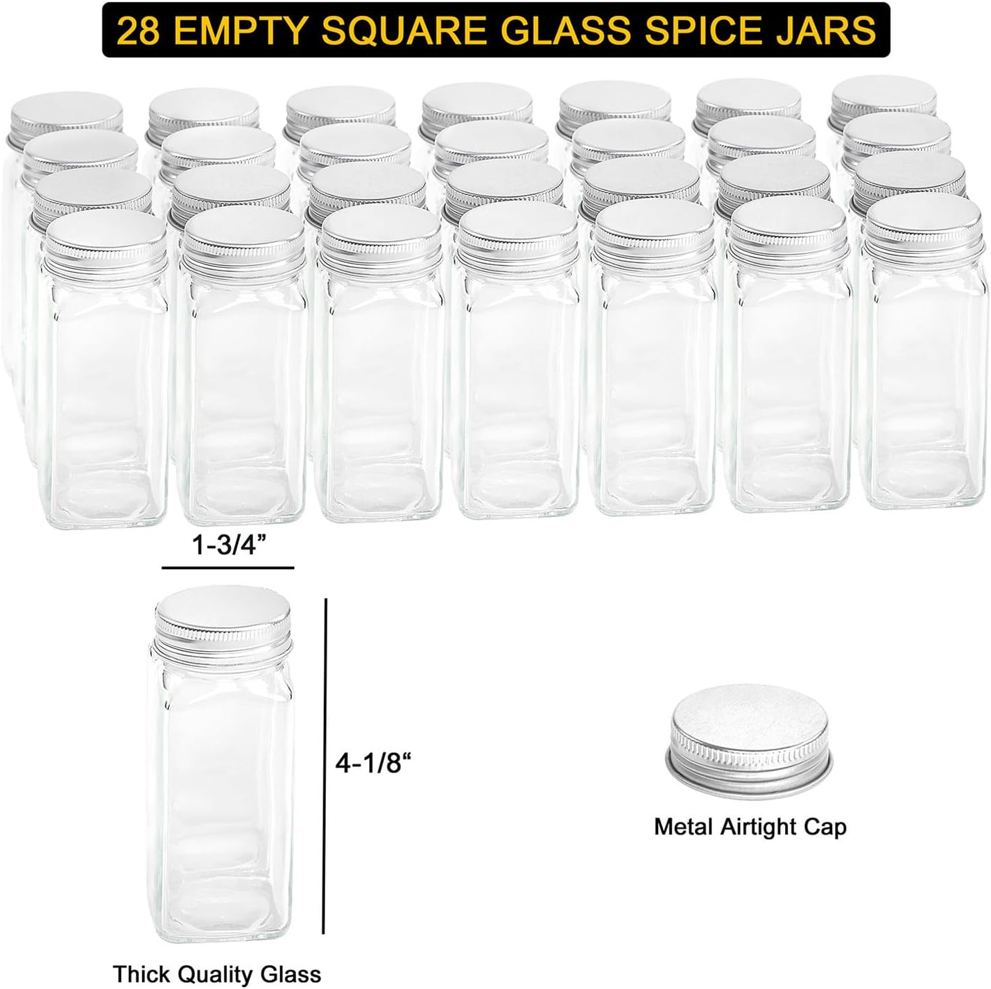 24 386 Set Countertop, -24 11.8" 10.8" SpaceAid Spice Rack Organizer with Spice Jars, Spice Labels, Chalk Marker