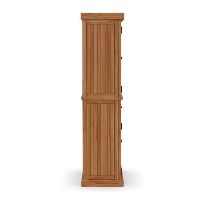 Homestyles Nantucket Natural Wood Pantry with Four Doors