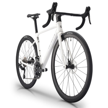 SAVADECK Carbon Fiber Lightweight Road Bike – Full Carbon Frame, Fork, Handlebar & Seatpost, Hydraulic Disc Brake with Shimano 105 R7100 24-Speed Drivetrain – Racing Bicycle for Adults(White,56cm)