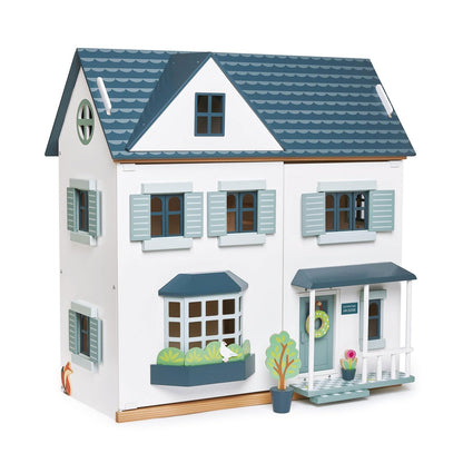 Tender Leaf Toys - Dovetail House - Large Luxury 27.36" Tall 3 Story Doll House with 6 Rooms - Gender-Neutral Dollhouse - Encourage Creative and Imaginative Fun Play for Children - Age 3+