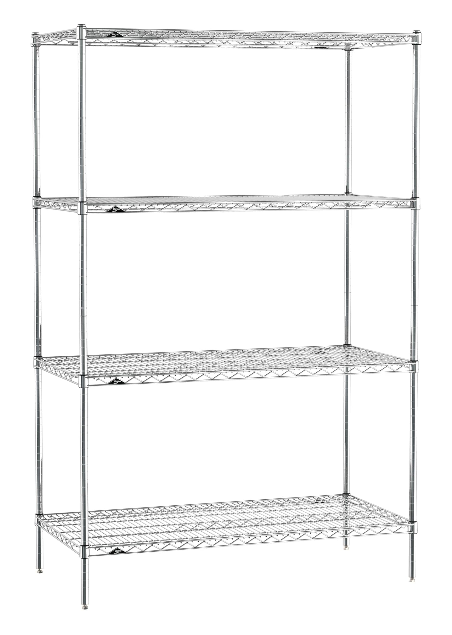 Metro EZ2448NC-4 Super Erecta Industrial Wire Shelving 4-Shelf Convenience Pak, Chrome, 24" x 48" x 74.5"