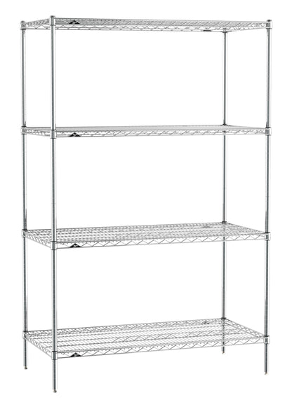 Metro EZ2448NC-4 Super Erecta Industrial Wire Shelving 4-Shelf Convenience Pak, Chrome, 24" x 48" x 74.5"