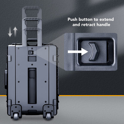 Lykus HC-6030 Large Waterproof Hard Case with Wheels and Customizable Foam, Interior Size 23.5x16.8x10.7 inch, Suitable for large electronic equipment and more