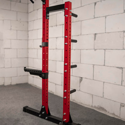 Signature Fitness Fitvids SF-SS1 1 – 000 Pound Capacity 3” x 3” Power Rack Squat Stand – Half Rack Convert Kit – Black