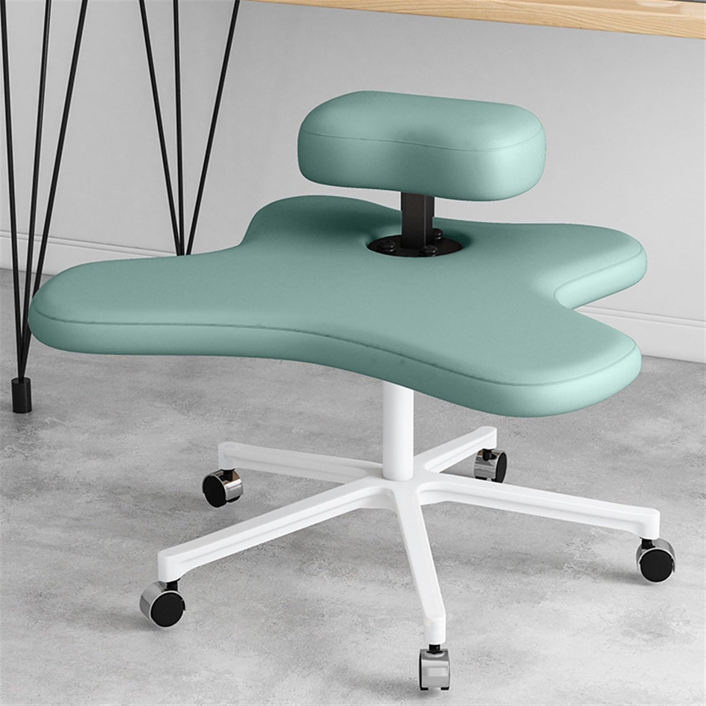 GenSDH Cross Legged Sitting Kneeling Office Chair with Wheels, Meditation Seat for Reducing Back Pain, Ergonomic Posture Corrective Seat - Improve Posture an,Green-One Size