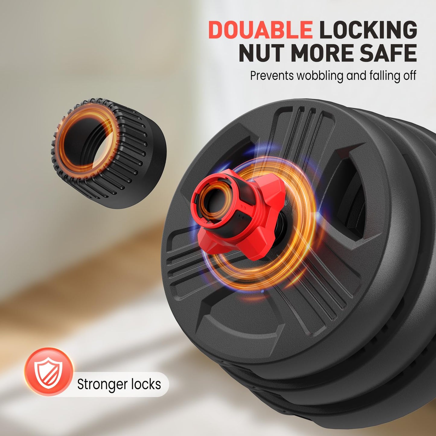 Adjustable Dumbbells, 20/30/40/55/60/70/80/90lbs Free Weights Dumbbells Convertible 2 or 3 in 1 Set Used as Barbell, Kettlebells, A Pair of Lightweight for Home Gym