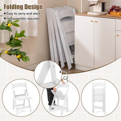 GOFLAME 20 Pack Folding Chairs, Foldable Dining Chair Set with Padded Seat, All-Weather Resin Frame, Indoor Outdoor Portable Commercial Seat for Home, Party, Wedding, 1100 Lbs Load Capacity, White