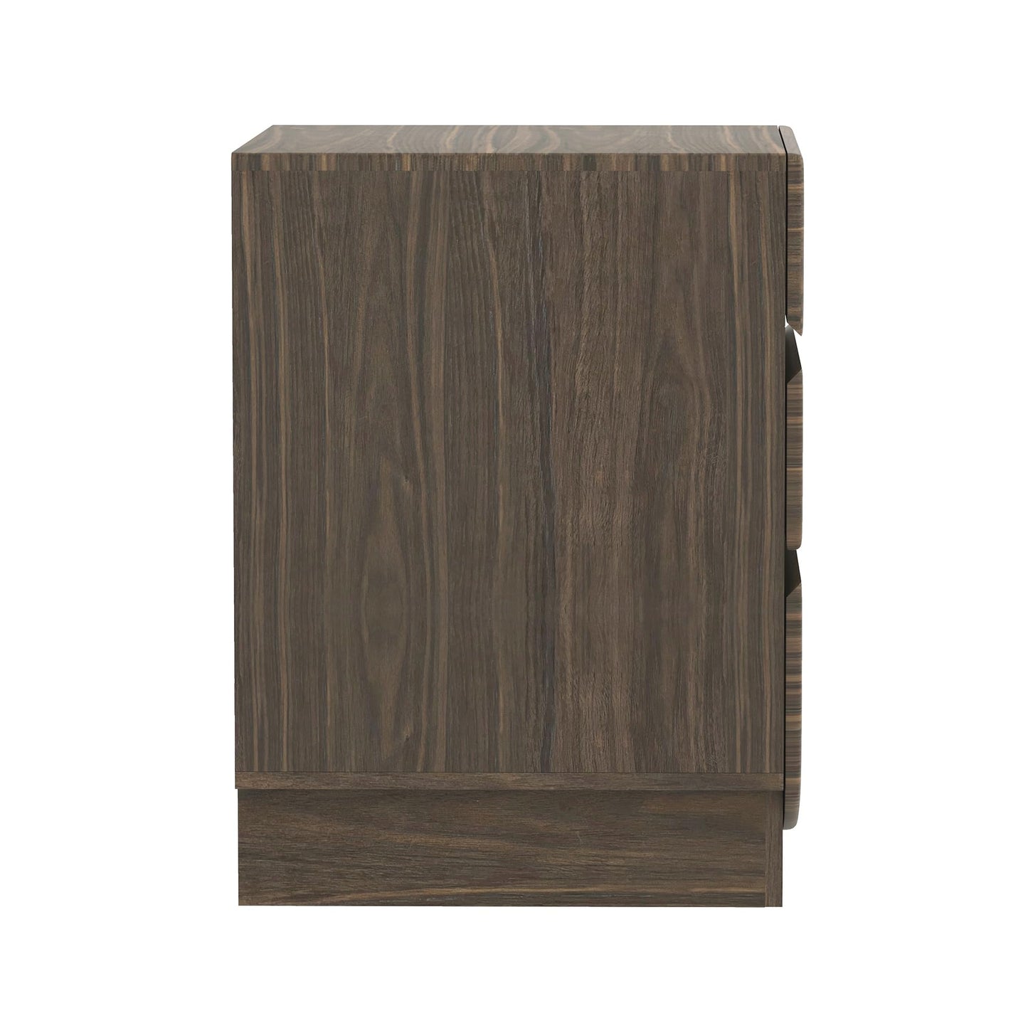 Manhattan Comfort Ardea Modern Nightstand with 3 Smooth-Glide Drawers, Compact Contemporary Bedside Table with Handle-Less Fronts, Rounded Edges, Walnut
