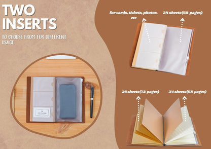 InnoBeta Crochet Gifts for Crocheters Women, Gifts for Crocheters Journal Notebook with Pen, Refillable Sketchbook, Travel Diary, Lined Planner, 7.87 x 4.7 Cover, 4 x 7.5 Pages (Inches), Brown