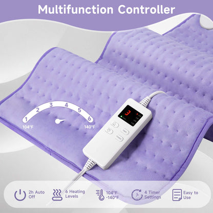 Heating Pad for Back, Large Heating Pads for Body Muscle Pain Cramps Relief, 6 Heat Settings Machine Washable Electric Heating Pad, Birthday Christmas Gifts for Women Mom