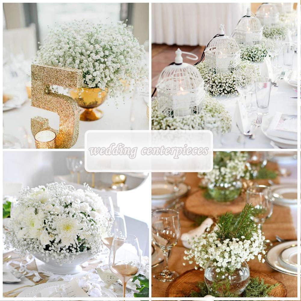 Veryhome 10PCS Fake Babys Breath Flowers - Artificial White Gypsophila for DIY Floral Bouquets