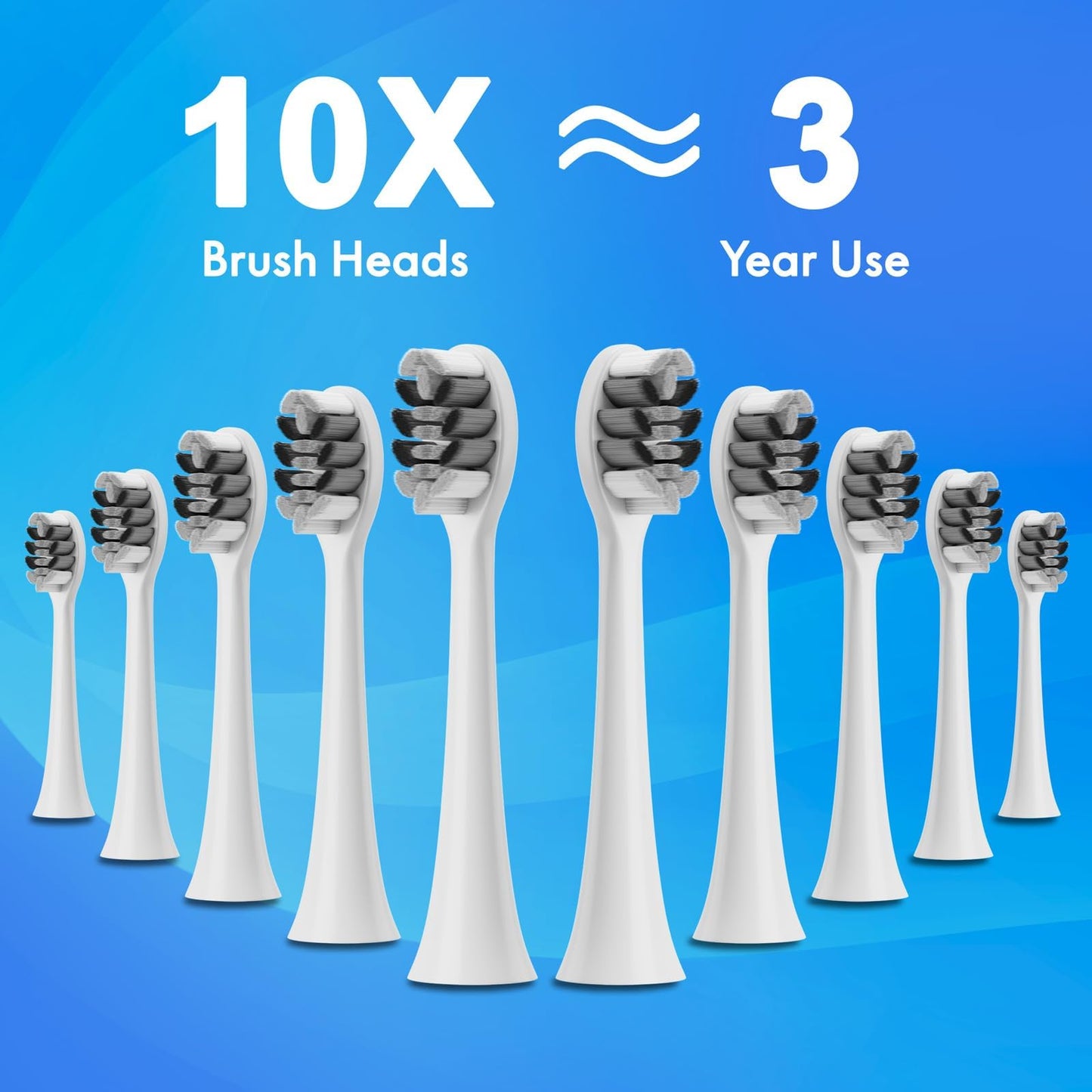 Sonic Electric Toothbrush for Adults and Kids, Comes with 10 Brush Heads & Travel Case, 5 Modes with 2 Minutes Built in Smart Timer, One Charge for 90 Days, 42,000 VPM Motor (Black)