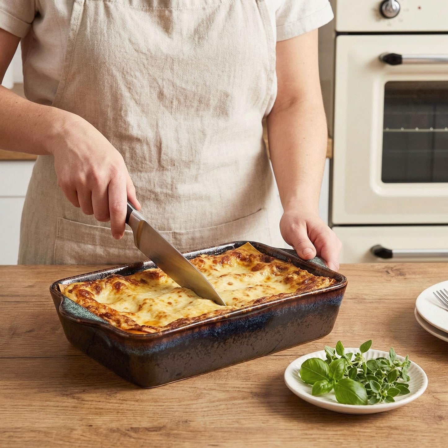 Regine Switzerland Ceramic Casserole Baking Dish - 2 Quart Oven Safe Lasagna Pan | Durable 10 x 8 Inch Bakeware