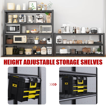 Homdox 3000LBS Heavy Duty Garage Shelving, 5 Tier Adjustable Storage Shelves, 60" W x 24" D x 72" H Metal Shelving Unit for Garage, Pantry, Basement, Black