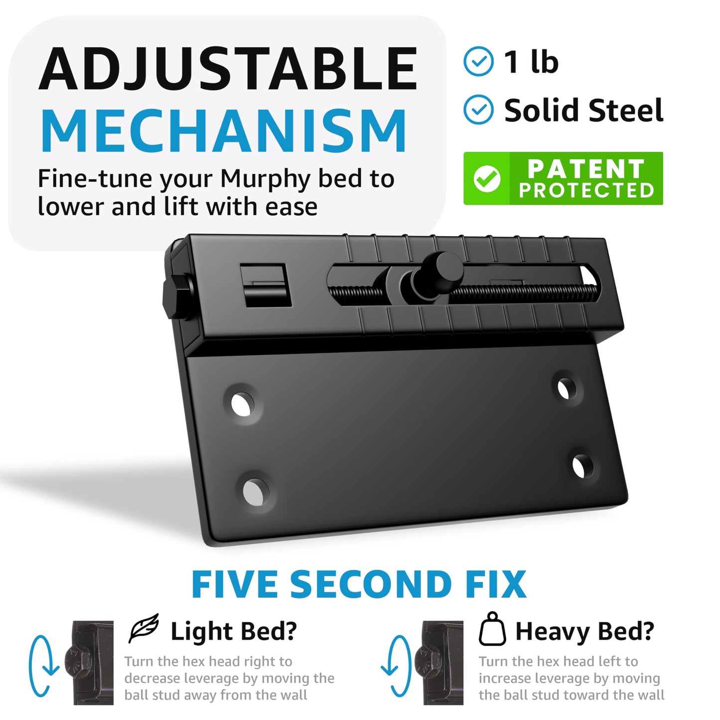 Create-A-Bed Adjustable Twin Size Deluxe Murphy Bed Kit, Horizontal
