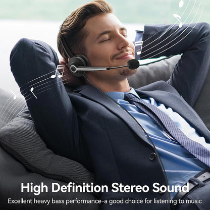 Wantek Monaural Corded USB Headsets with Noise Cancelling Mic and in-line Controls, UC Business Headset for Skype, SoftPhone, Call Center