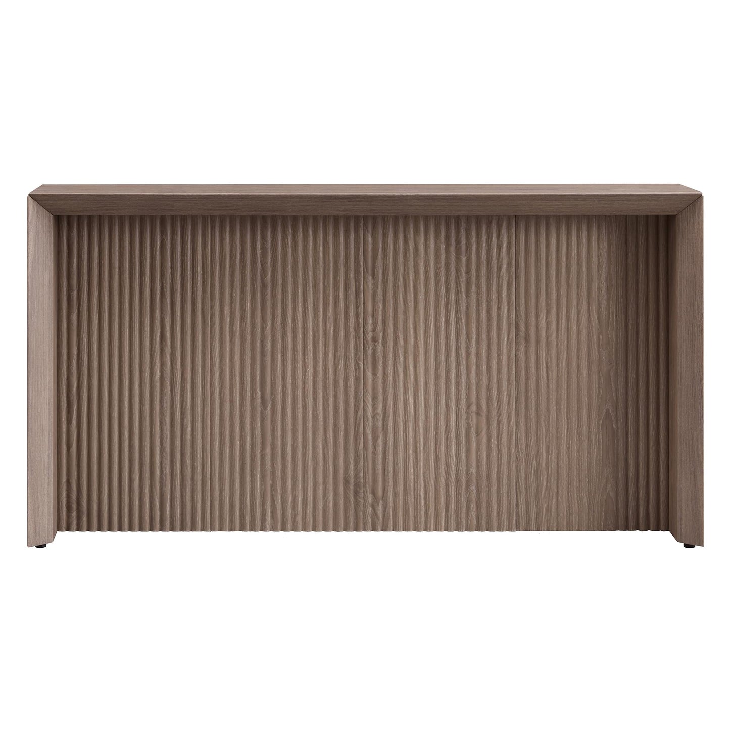 Henn&Hart 56" Fluted Wooden Rectangular Console Table Ribbed Entryway Table, Sofa Table for Entryway, Living Room, Couch, Hallway, or Office, Weathered Gray