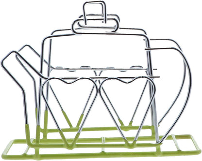 Wire Napkin Stand with Teapot Holder (Green) - Napkin Holder for Dining Table