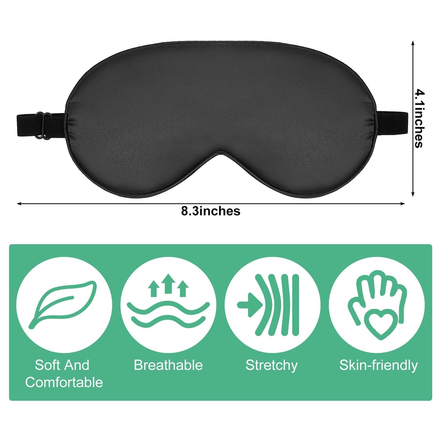 6 Pieces Natural Silk Sleep Mask Soft Eye Mask Adjustable Strap Blindfold Eyeshade Smooth Comfortable Eye Cover with Bag for Sleeping(Black, Taro Purple, Navy, Purple, Pink, Gray)