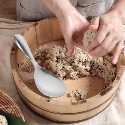 UPKOCH Stainless Steel Rice Spoon Paddle 7.87 Inch Metal Rice Scoop with Comfortable Handle for Serving and Salad Kitchen Utensil