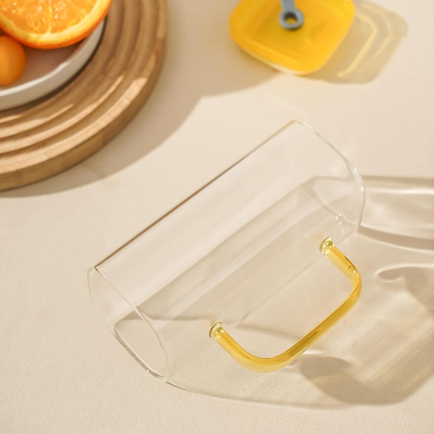FUENYEJIA 13 Lided straw glass cup, ounce iced coffee cup for juice, milk, coffee, cappuccino, latte, cold drinks