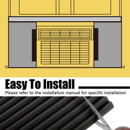 Powrocket Window Air Conditioner Foam Insulated Panels, 17" H x 9" W x 7/8" T Window AC Side Panel Kit with Air Conditioner Foam Insulating Strip,3.2 Ft x 1 Roll