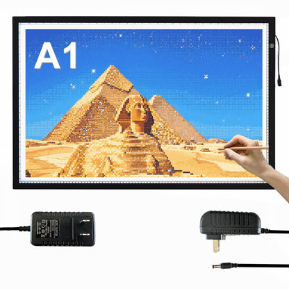 A1 Extra Large LED Light Pad (34.6"x23.6") - Upgraded Durable Tracing Light Box with 5-Level Brightness - Dot-Free Eye Protection Board for 5D Diamond Art Painting, Sketching, Drafting & Tracing