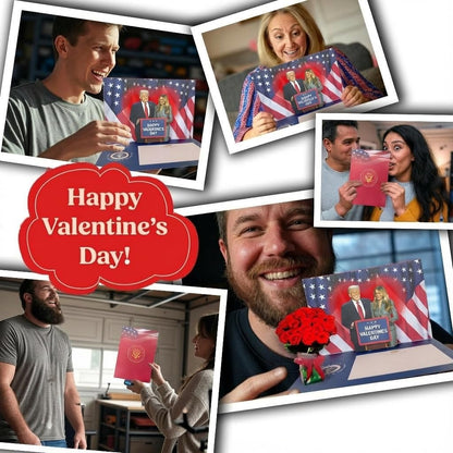 Trump Valentine’s Day Talking Pop Up Card with Light & Sound – Presidential Message with Donald Trump’s Real Voice, Funny Valentines Day Card for Him & Her, Gag Gift for Men & Women (Melania)