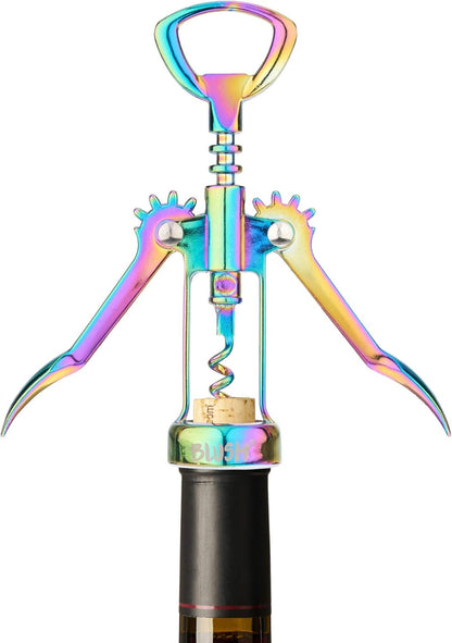 Blush Winged Corkscrew, Iridescent Bottle Opener, Rainbow Wine Gift Accessory, Mirage, Set of 1
