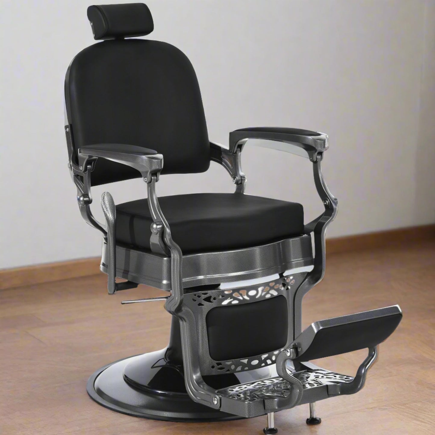 BarberPub Heavy Duty Vintage Barber Chair All Purpose Hydraulic Recline Salon Beauty Spa Equipment 3850 (Black)