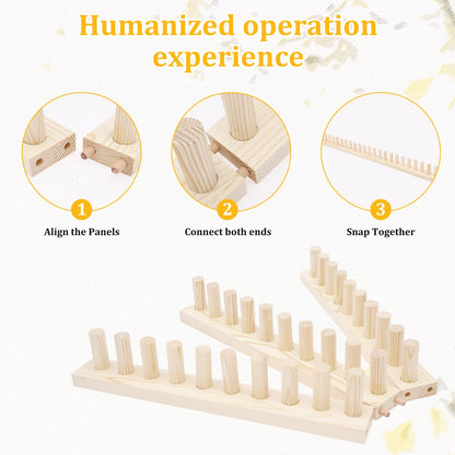 46" Chunky Blanket Frame, No Needle and Adjustable Size Hand Knitting Kit Portable Extra Large Weaving Blanket Maker Craft Kit for Home Decor