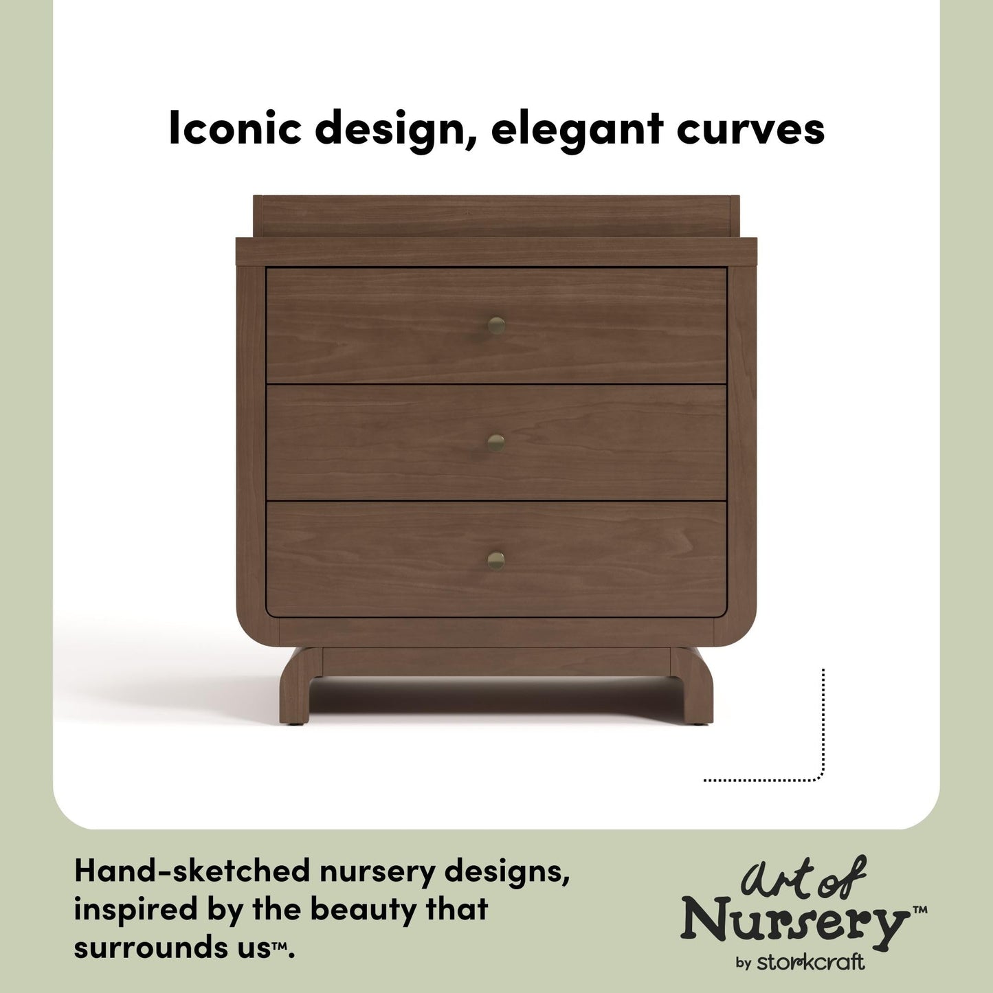 Storkcraft Santorini 3 Drawer Chest with Changing Topper (Hazelnut) – GREENGUARD Gold Certified, Award-Winning Premium Wood Dresser for Baby & Kids Bedroom with Interlocking Drawer System