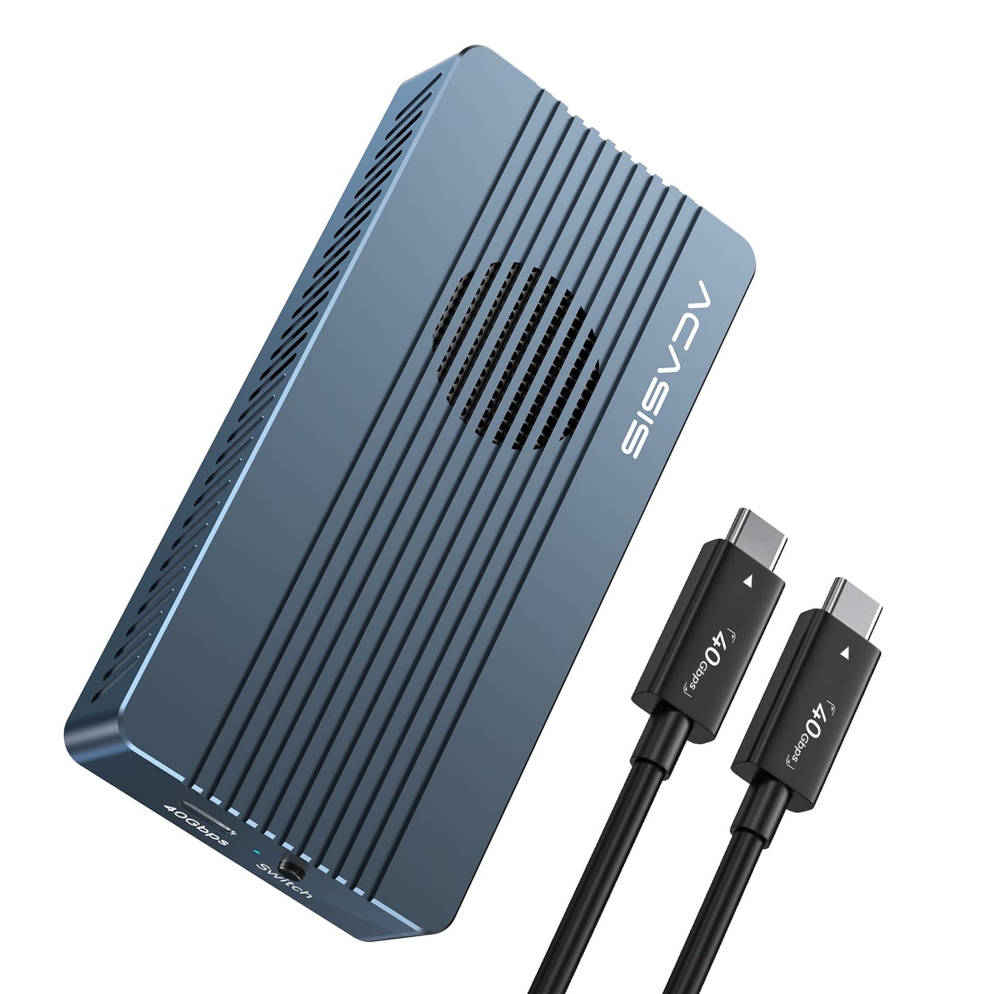 ACASIS 40Gbps M.2 NVMe SSD Enclosure with Cooling Fan, External SSD Eclosure Drive for Mac mini M4/M1 M2 Pro/Max, Compatible with Thunderbolt4/3/USB4/3.2/3.0/2.0 (Enclosure Only)