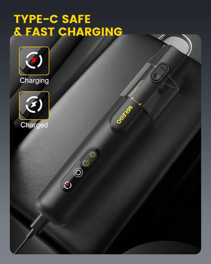 Mr.ego Handheld Car Vacuum - Portable Cordless 4-in-1 Mini Vacuum with 18500Pa Suction | Black