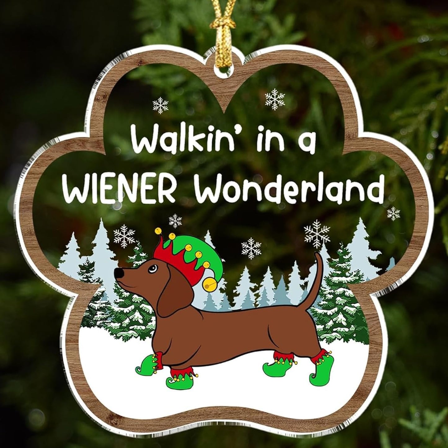 2025 Dachshund Christmas Ornament Dachshund Gifts for Women, Wiener Dog Ornament for Christmas Tree, Cute Sausage Dog