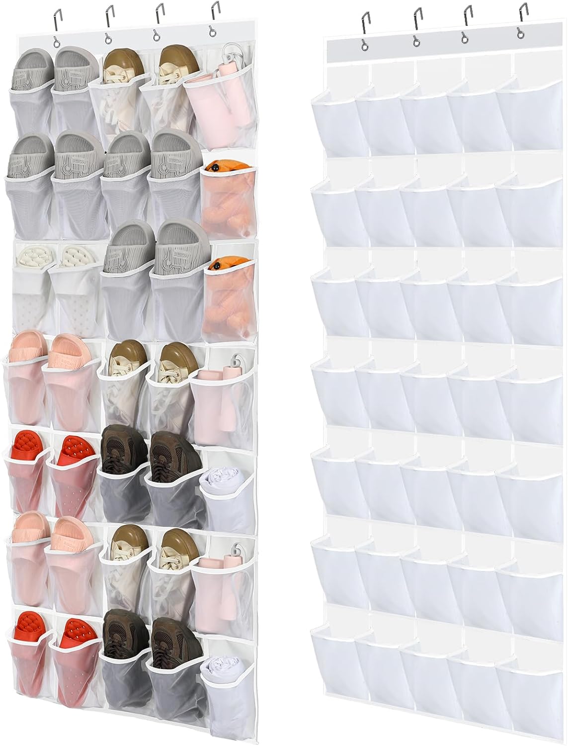 2 70 Closet 35 Windyun Pcs Large over The Door Shoe Organizer Hanging Shoe Rack for Holder Pure Mesh Pockets Back