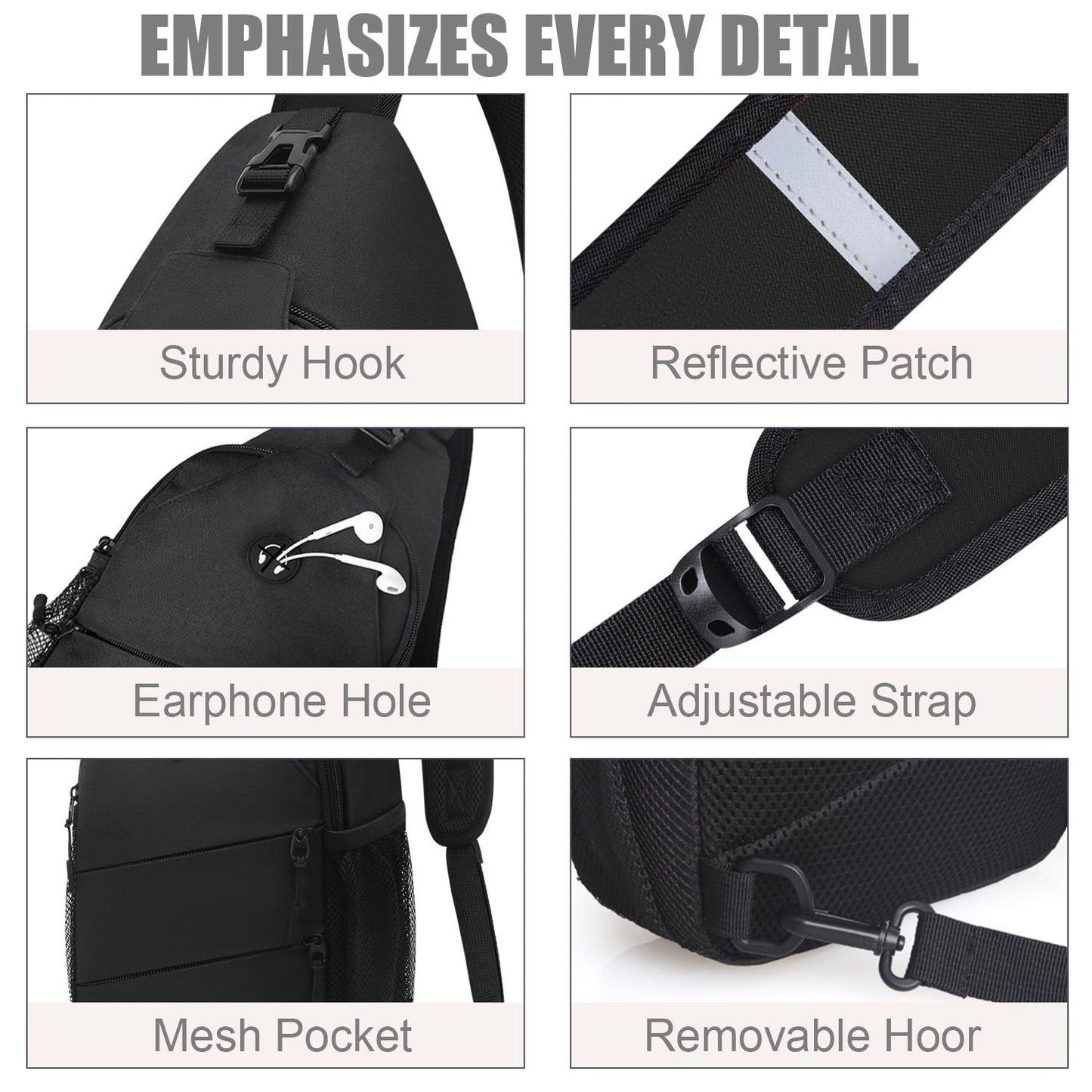 Crossbody Bags for Women Men Trendy Sling Bag Bakpack Casual Chest Bag with Convertible Shoulder Strap
