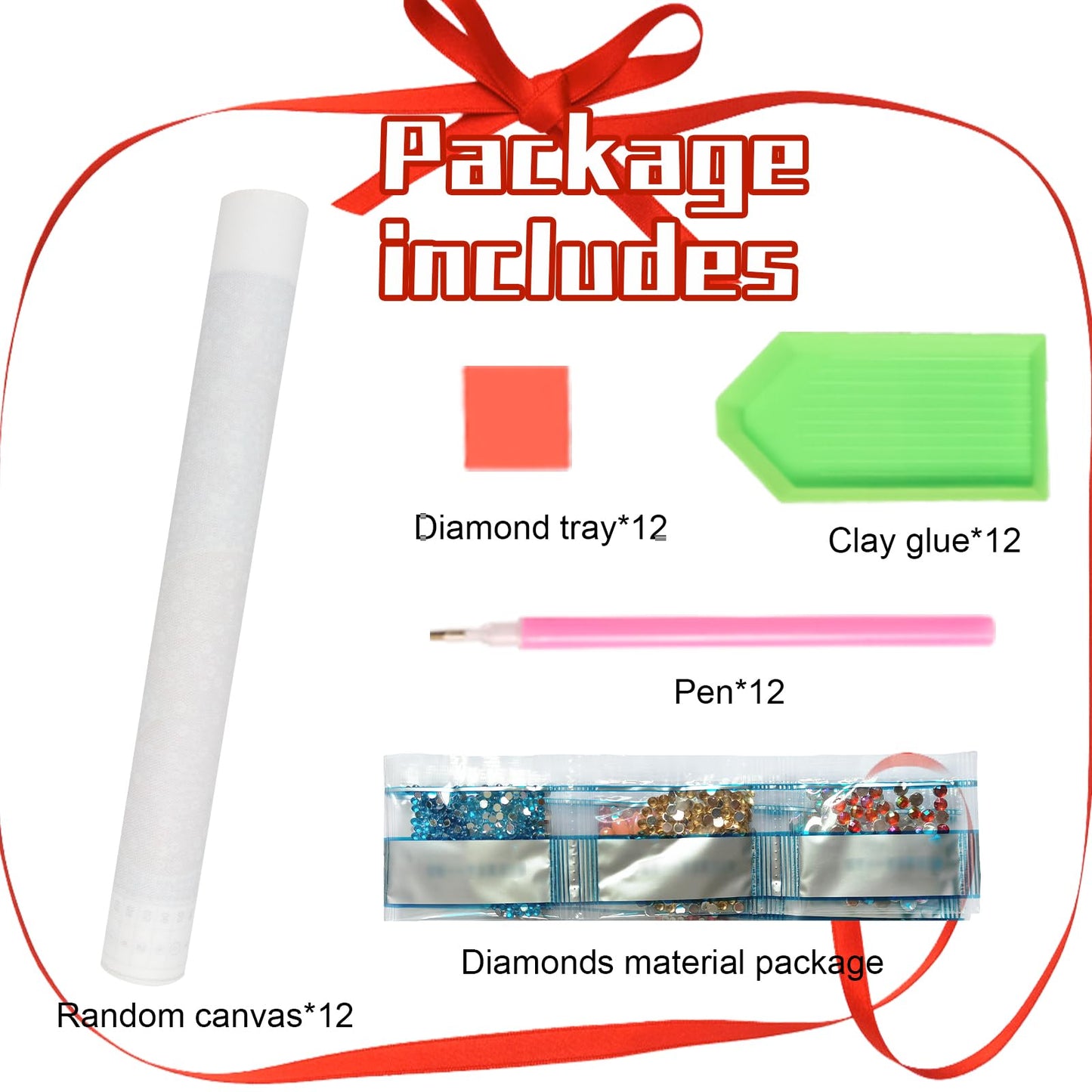 12 PCS DIY Crystal Diamond Art Painting Kit Surprise, Creative Full Rhinestone Diamond Painting Set for Beginners and Craft Lovers, Perfect for Home Decoration, Gifts, and Relaxing Handmade Activities