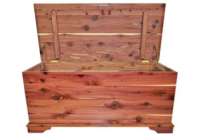 DutchCrafters Rustic Solid Wood Natural Wooden Cedar Chest, Aromatic Cedar Scent - Linen Blanket Storage Chest, Clothes Storage Trunk, End of Bed Storage Bench - Amish Made in USA (42" Width)