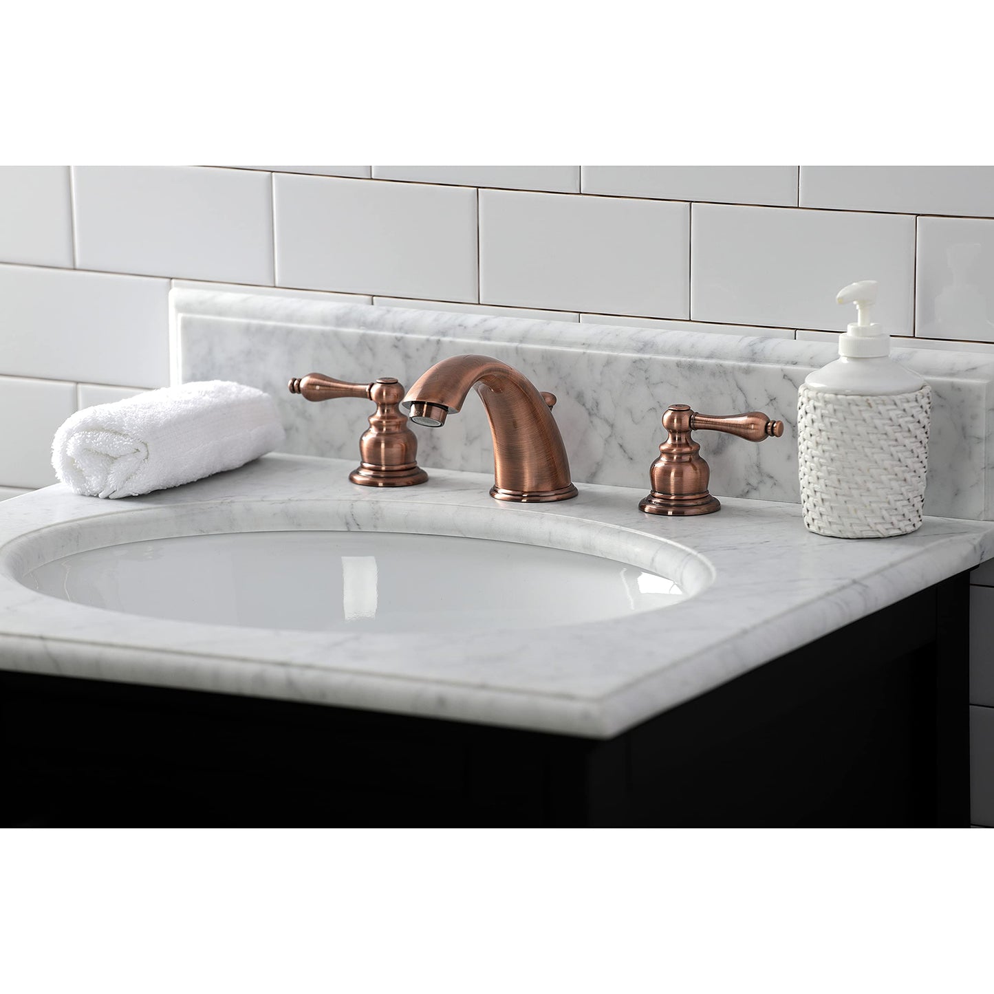 Kingston Brass KB976AL Victorian Widespread Bathroom Faucet, Antique Copper, 10 x 5.75 x 4.06