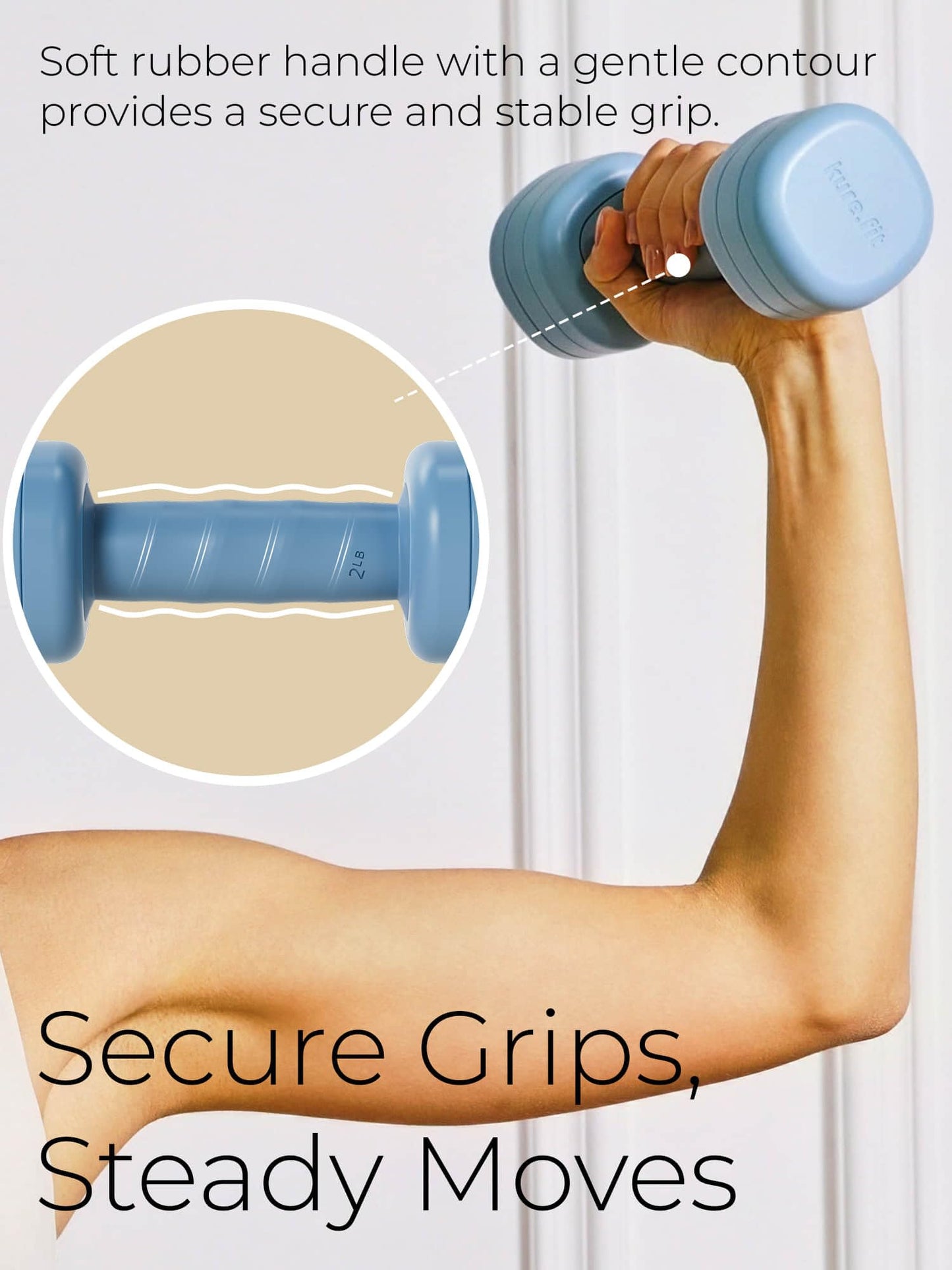 Adjustable Dumbbell Set｜2LB 3LB 4LB 5LB Light Hand Weights for Women｜One-Twist Weight Adjustment｜Non-Slip Curved Grip Handle｜Free Weights for Home Gym, Rehab, Pilates, Yoga, Strength Training
