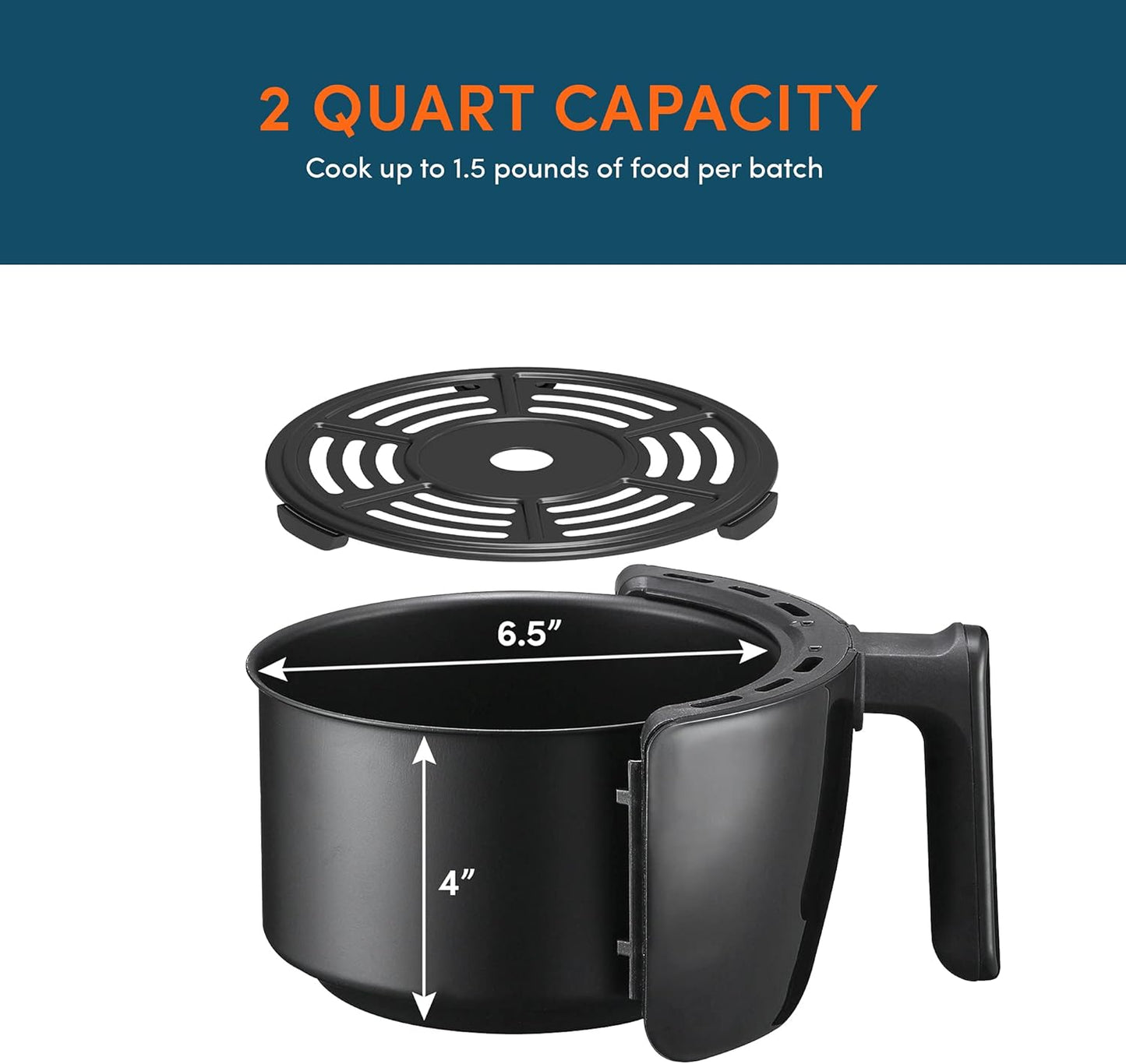 Elite Gourmet EAF-2612DX Personal 2.1Qt Compact Programmable Hot Air Fryer, Oil-Less Healthy Cooker, 1000W, Black
