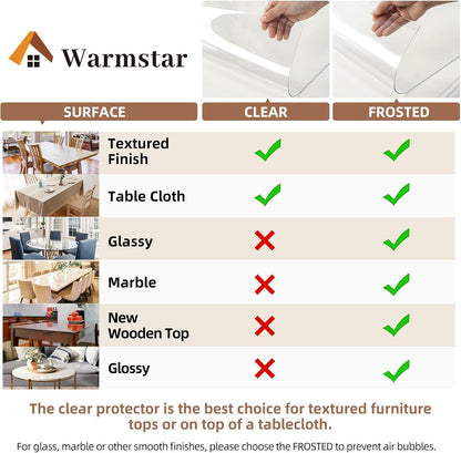 Clear Table Protector 2mm Thick - 24 x 24 Inch Clear Cover, Plastic Desk Mat for Coffee Table, Writing Desk, Dining Room