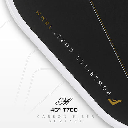 Franklin Sports PRO Pickleball Paddles – C45 Carbon Fiber Series - Official USAP + UPA Approved Pickleball Paddle - Aurelius 16mm Polymer Core - Official Shape of Anna Leigh Waters - Black/White