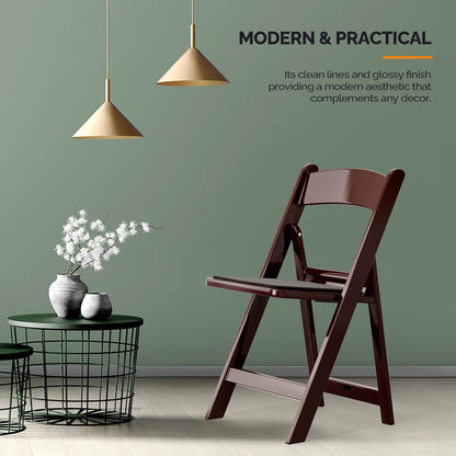 1 VINGLI Resin Folding Chairs with Cushion, Foldable Plastic Chair with Comfortable Padded Seats, Perfect for Event