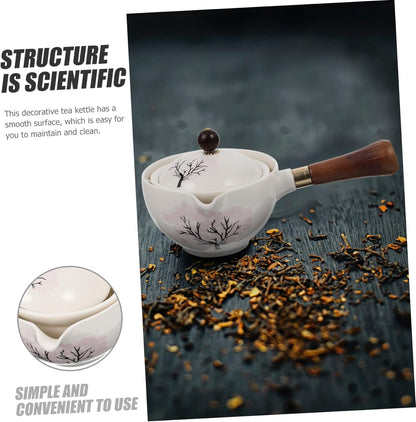 Vintage Kung Fu Teapot - Exquisite Traditional Flower Pattern Porcelain Tea Kettle, Classic Tea Infuser for Loose Tea,
