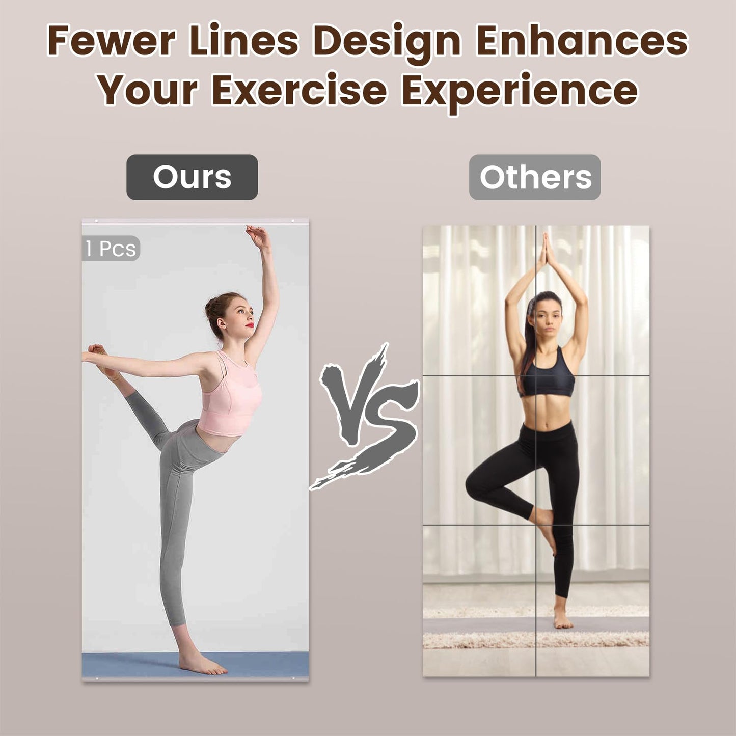 LOAAO Home Gym Mirror, 67"x24"-2 PCS Gym Mirrors for Wall, Frameless, Tempered Glass, Large Workout Mirrors for Home Gym, Dance Studio, Yoga Room, Garage Gym