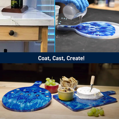 TotalBoat Table Top Epoxy Resin Kit - 1 Gallon Crystal Clear Epoxy with High Gloss & UV-Resistance - Easy 1:1 Ratio for Bar and Table Coating, Woodworking, and Resin Art Casting