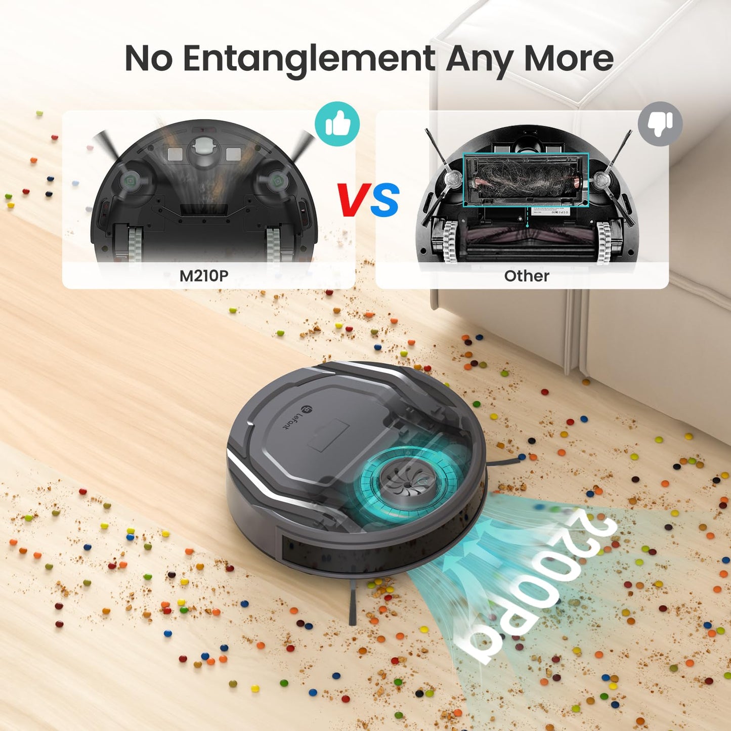 Lefant LiDAR Robot Vacuum and Mop, 450ml Visible Dustbin, Upgraded 190° PSD Obstacle Avoidance, Customized Cleaning, Multi-Floor Mapping, 150 Mins Runtime, WiFi/Alexa/APP, Pet Hair & Carpets, M330 Pro